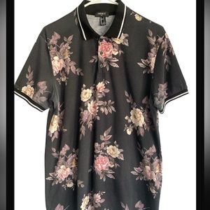 Mens Forever 21 Flower 🌸 Polo Shirt